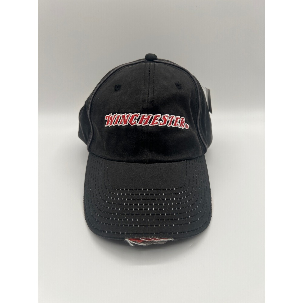 Winchester Repeating Arms Black Distressed Baseball Cap Hat Adjustable Est 1866